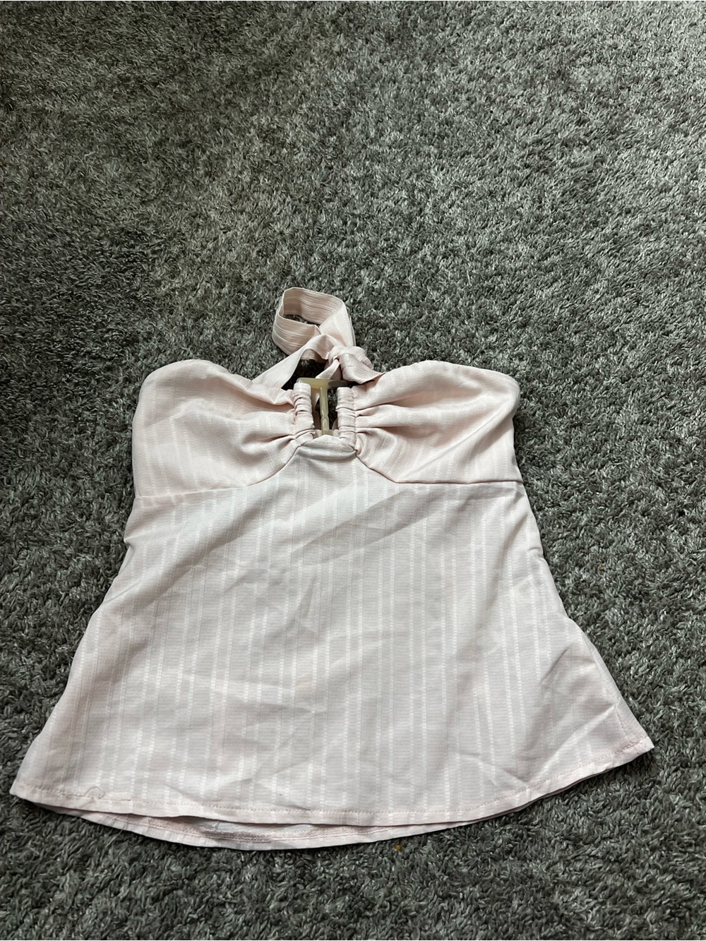 Women's Light Pink Halter Ring-Front Camisole
